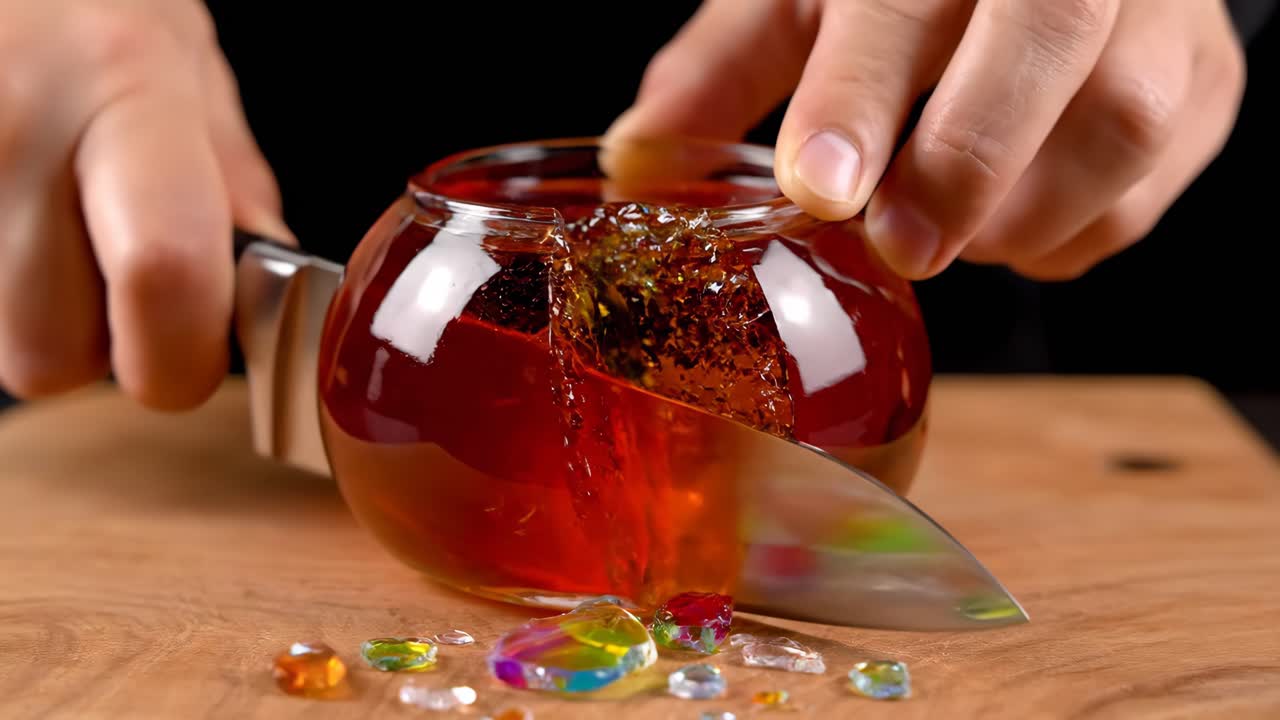 Cutting Jelly Dessert