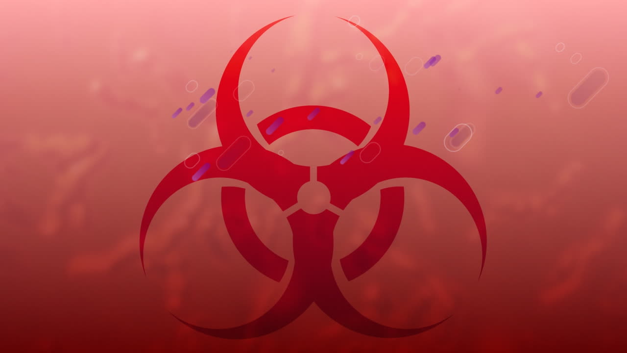 경고 표지판 위의 움직이는 경로의 애니메이션