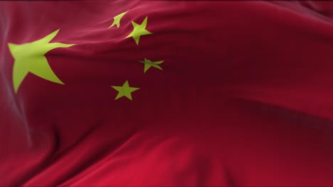 vista de cerca de la bandera nacional de la república popular de china bandera ondeando en el viento