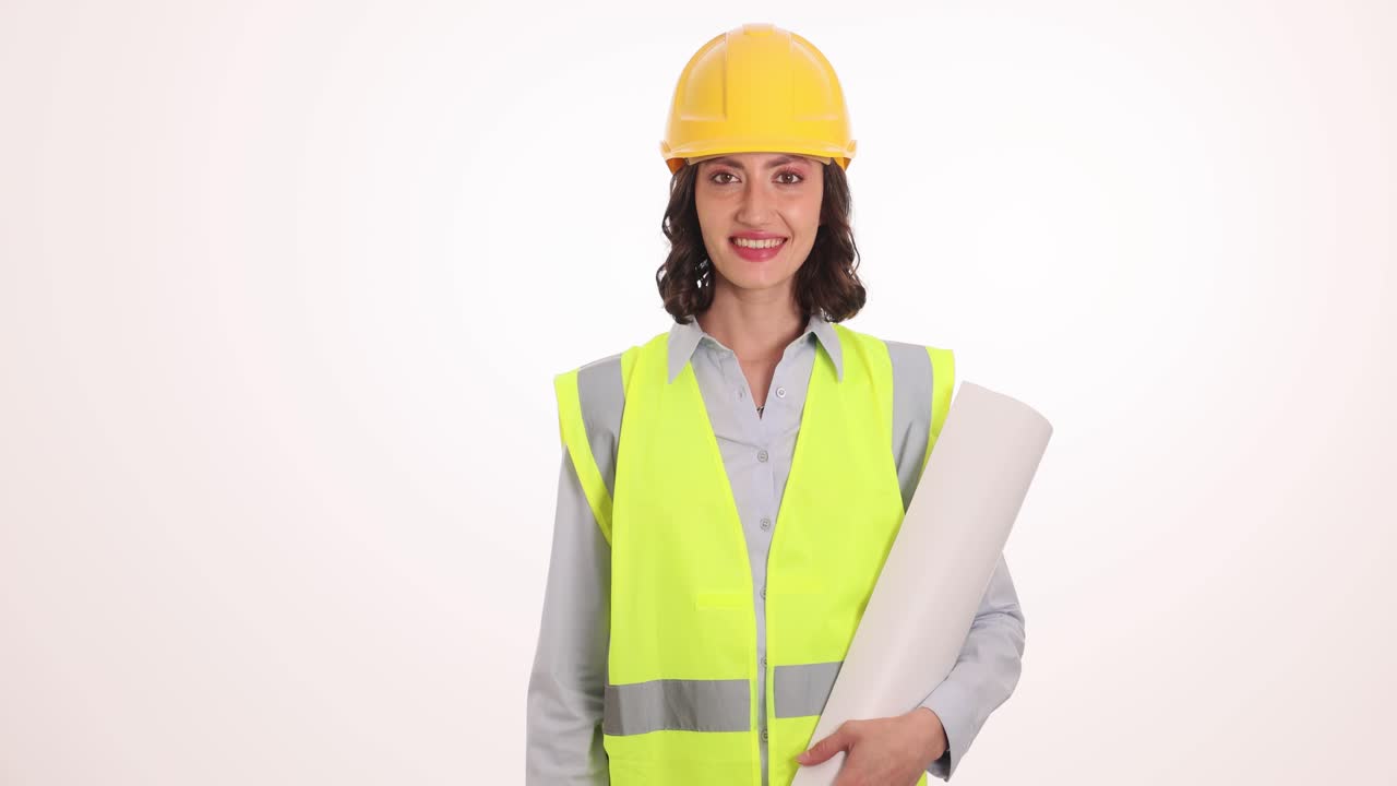 Construction worker with hard hat and safety vest