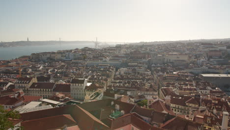 Paisaje-Urbano-De-Lisboa-Durante-Las-Primeras-Horas-Del-Atardecer-En-Horas-Con-Vistas-Al-Centro