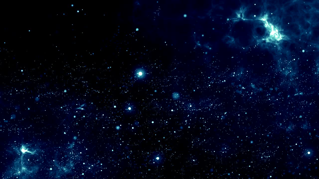 partículas de polvo azul abstracto luz bokeh títulos de movimiento bucle de fondo cinematográfico