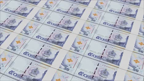 50 thai baht banknotes printed by a money press