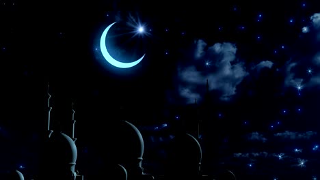 the symbol of islam, the moon and the star. ramadan celebration. 3d illustration