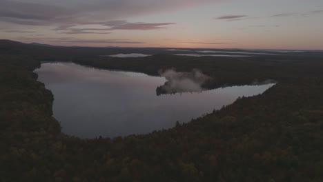 Morning-sunrise-reflected-in-Lake-Onawa-landscape-aerial-shot