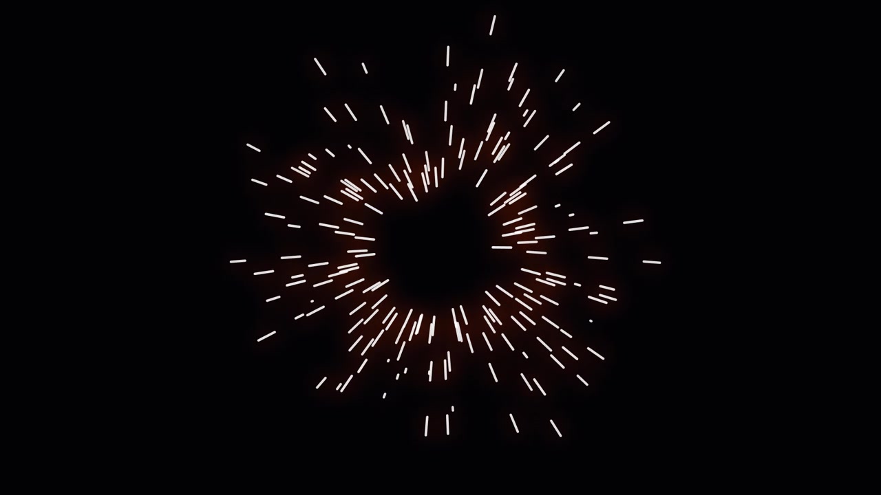 Particelle di luce astratte e luminose che si espandono su sfondo nero