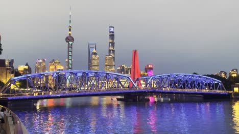 shanghai china skyline view illuminated at night