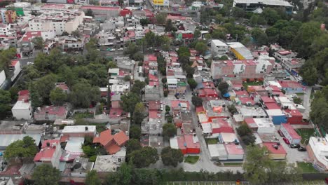 aerial view of el manantial in peña pobre neighborhood, southern mexico city