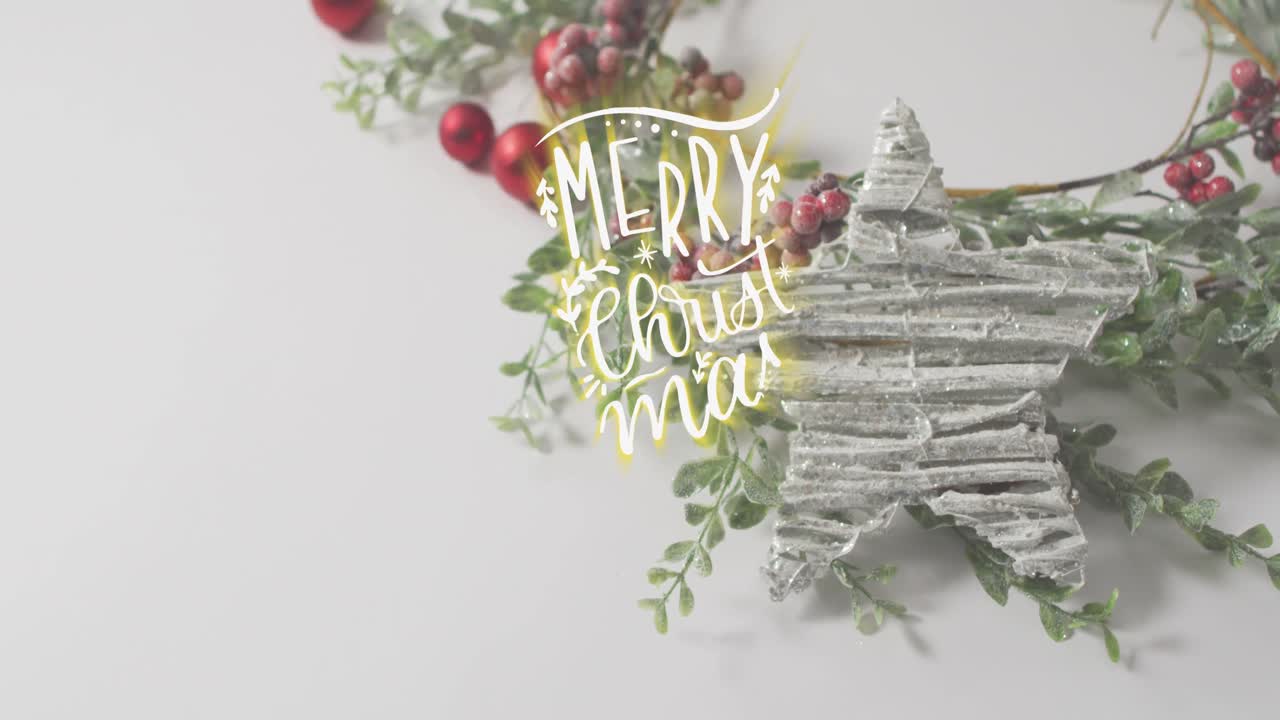 animación de felicitaciones de navidad texto sobre decoraciones de navidad