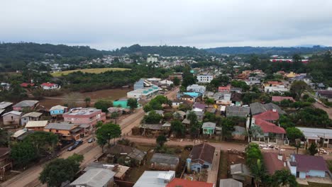 south brazil floods 2024 - drone shot of aftermath of floods in sao sebastiao do cai city - rio grande do sul