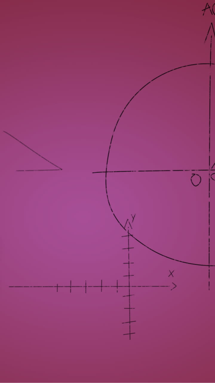 animación de fórmulas matemáticas escritas a mano sobre un fondo rosa