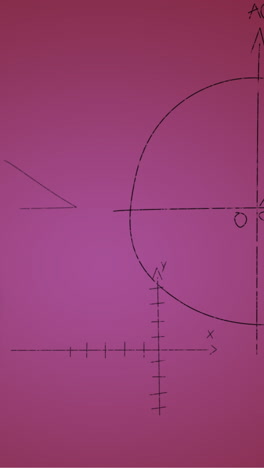 animation of hand written mathematical formulae over pink background