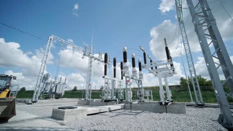 construcción de una subestación de transformadores