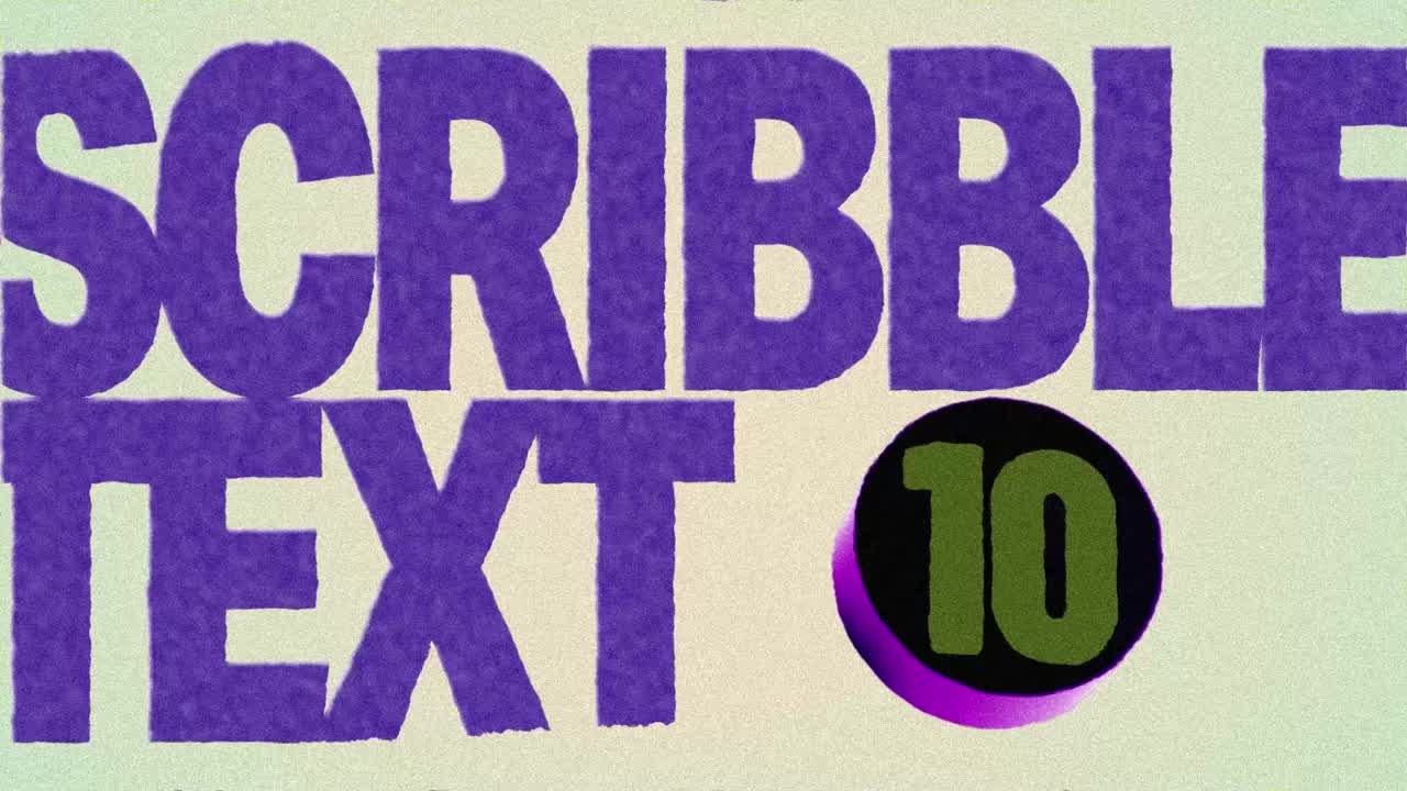 Hand-drawn scribble text intro with playful motion