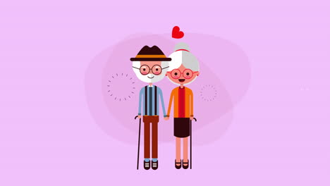 happy grandparents day card with couple lovers