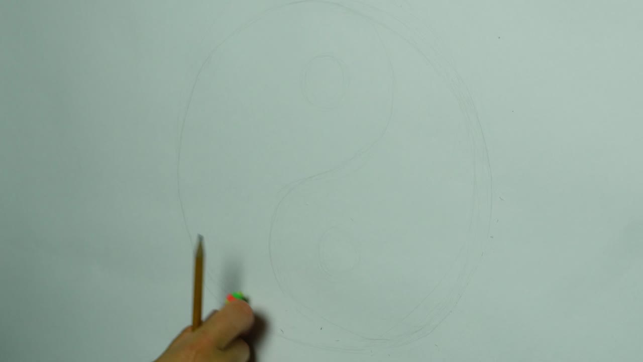 Hand Drawing a Yin Yang Symbol