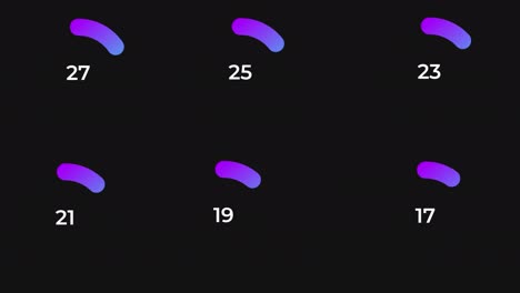 diagramas de porcentaje de círculo ciencia de carga futurista anillo de círculo. animación de transferencia de carga 0-100% en efecto de ciencia azul. carga de anillo de círculo futurista gradiente de barra de esfera