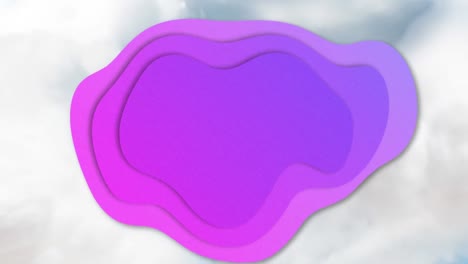 animation of purple concentric blob moving over cloudy blue sky