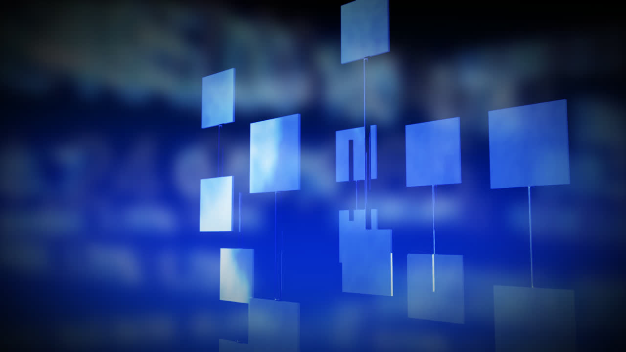 paneles digitales abstractos contra un fondo azul. concepto de tecnología