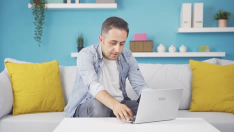 the man who can't use the application on the laptop.