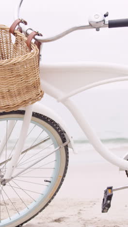 view of a bike on the beach