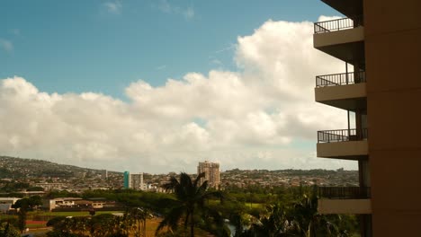 views from a hawaiian apartment wide shot with mountain views