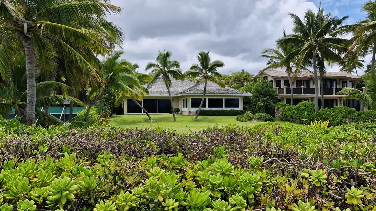 Oahu Island, Hawaii USA. Beachfront Homes at Lanikai Beach, Buildings and Landscape
