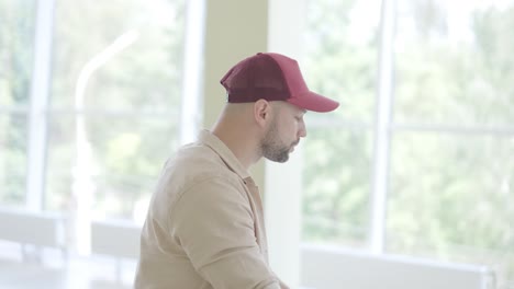 man breakdancing in modern studio