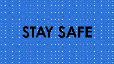 animation of stay at home text on blue background