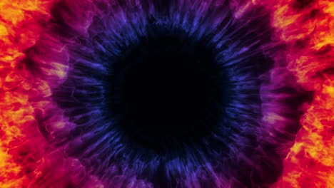 abstract color burst eye, smoke explosion, twirling mist (fog, smoke). magic, power, electricity, energy, tech, nuclear atom, water droplets. shockwave effect. 3d rendering
