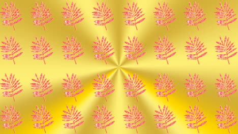 animación de múltiples plantas rosadas sobre un fondo amarillo