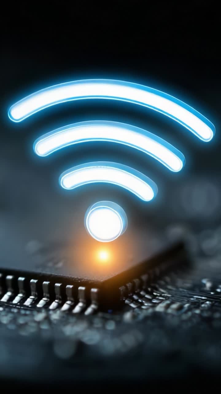 A Modern Wireless Connectivity Concept Featuring an Intricate Circuit Board with Emphasized Signal Waves and a Glowing Core, Symbolizing Advanced Technology and Data Transmission