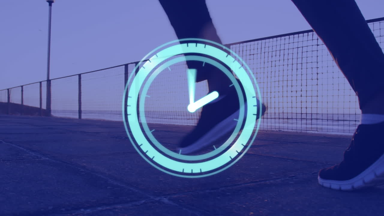 Animation of clock over running man