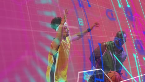 animación de estadísticas y procesamiento de datos sobre diversos jugadores de baloncesto.