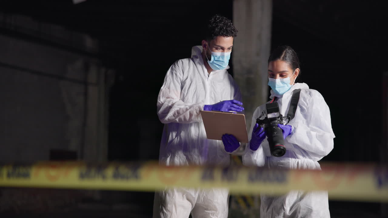 Crime scene investigation with forensic scientists