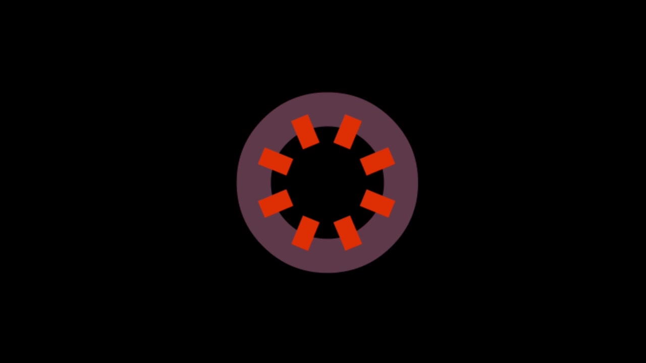Animation colorful geometric shape isolate on black background.