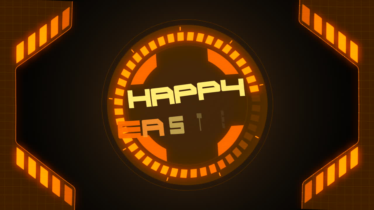 elegante diseño futurista de pascua con esquema de colores naranja y negro