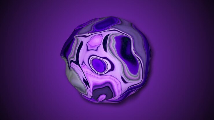 Liquid colorful distorted sphere. Abstract sphere on gradient background.
