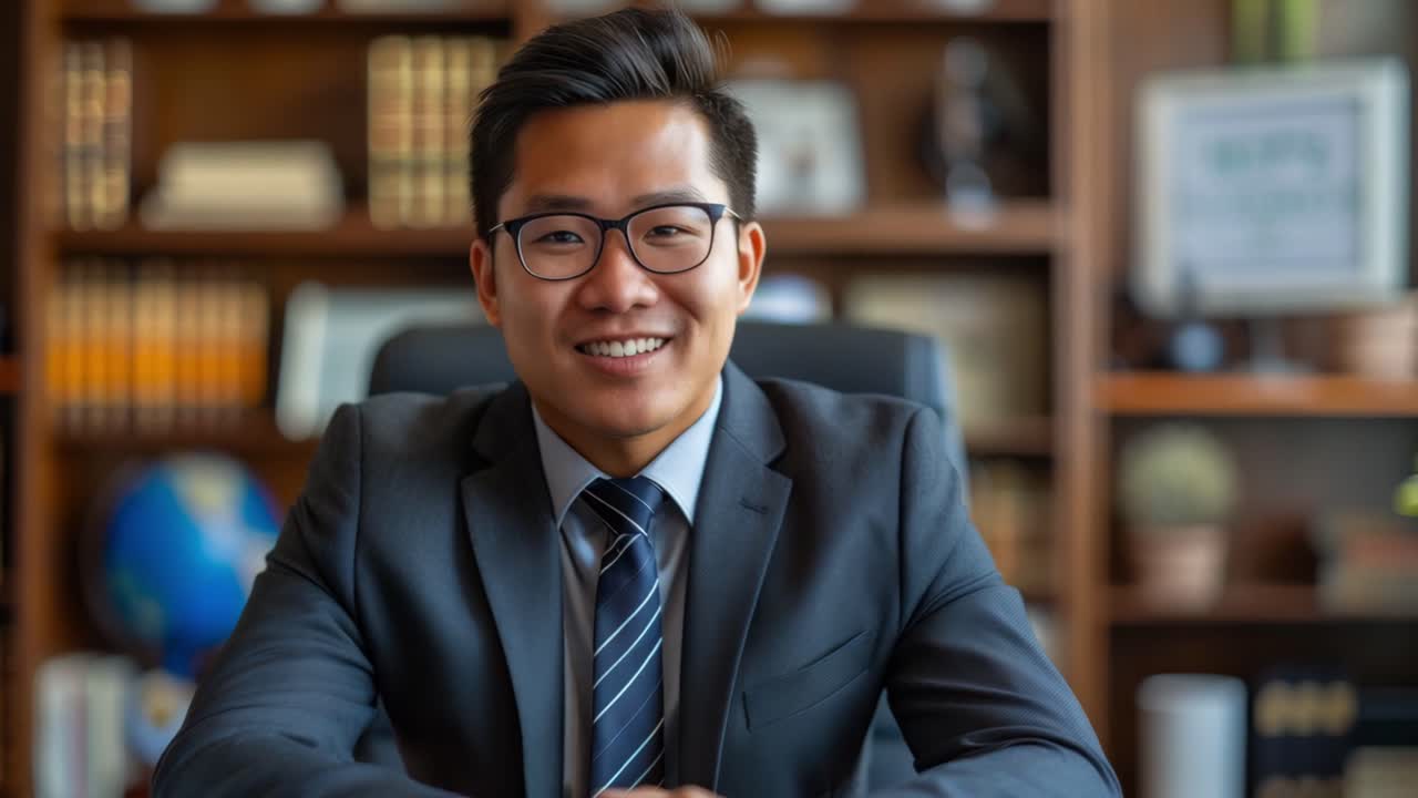 Portrait of a smiling businessman in his office
