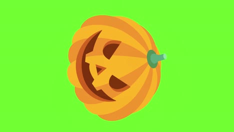 animación de halloween. aparecen tres calabazas diferentes