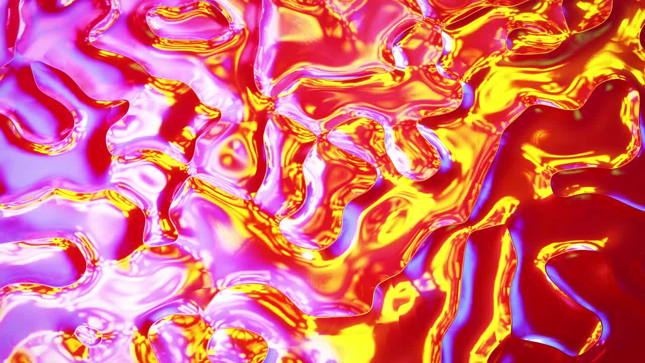 fondo fluido abstracto en bucle. hermosa superficie de vidrio ondulado de líquido rojo con patrón, color gradiente y ondas de flujo en él. bg creativo brillante con animación suave y suave.