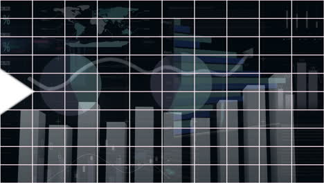 animación de flechas sobre el procesamiento de datos sobre fondo negro