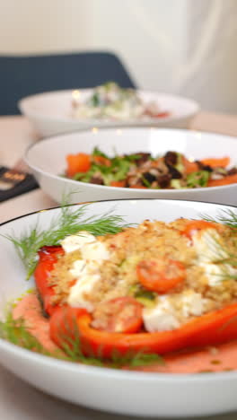 salmon salad and cocktail