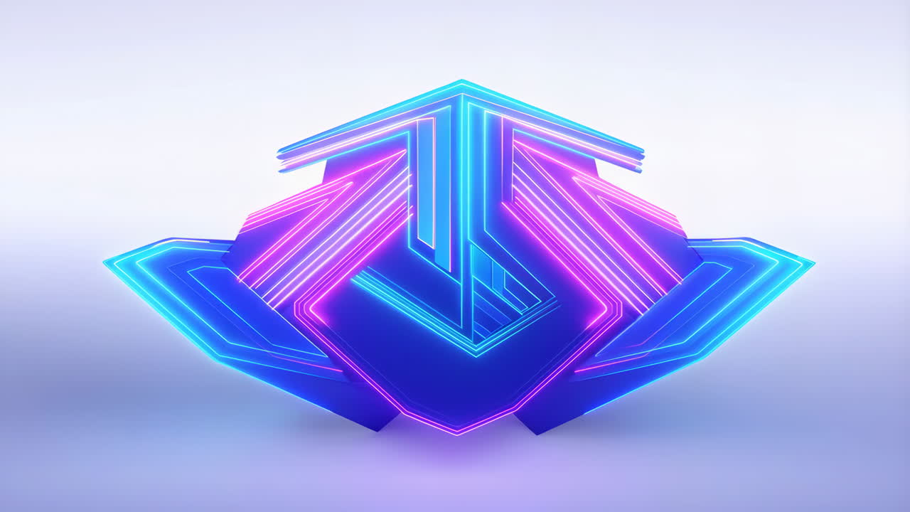 Abstract Neon Geometric Sculpture