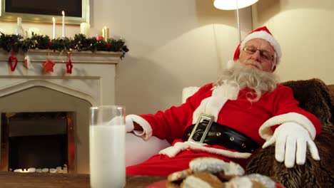 santa claus relaxing and sleeping
