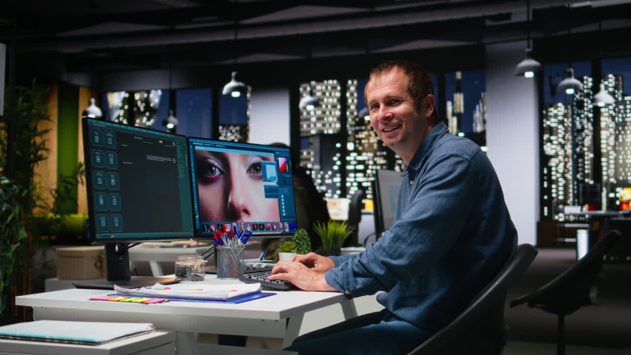 Media editor using AI program turning text prompt into photos