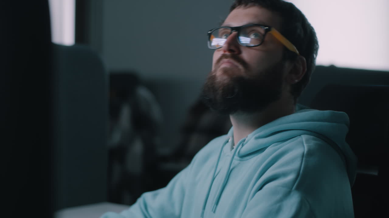 Man working at a computer