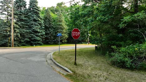 Erhebt-Sich-Und-Drängt-Auf-Ein-Amerikanisches-Verkehrsstoppschild-Zu