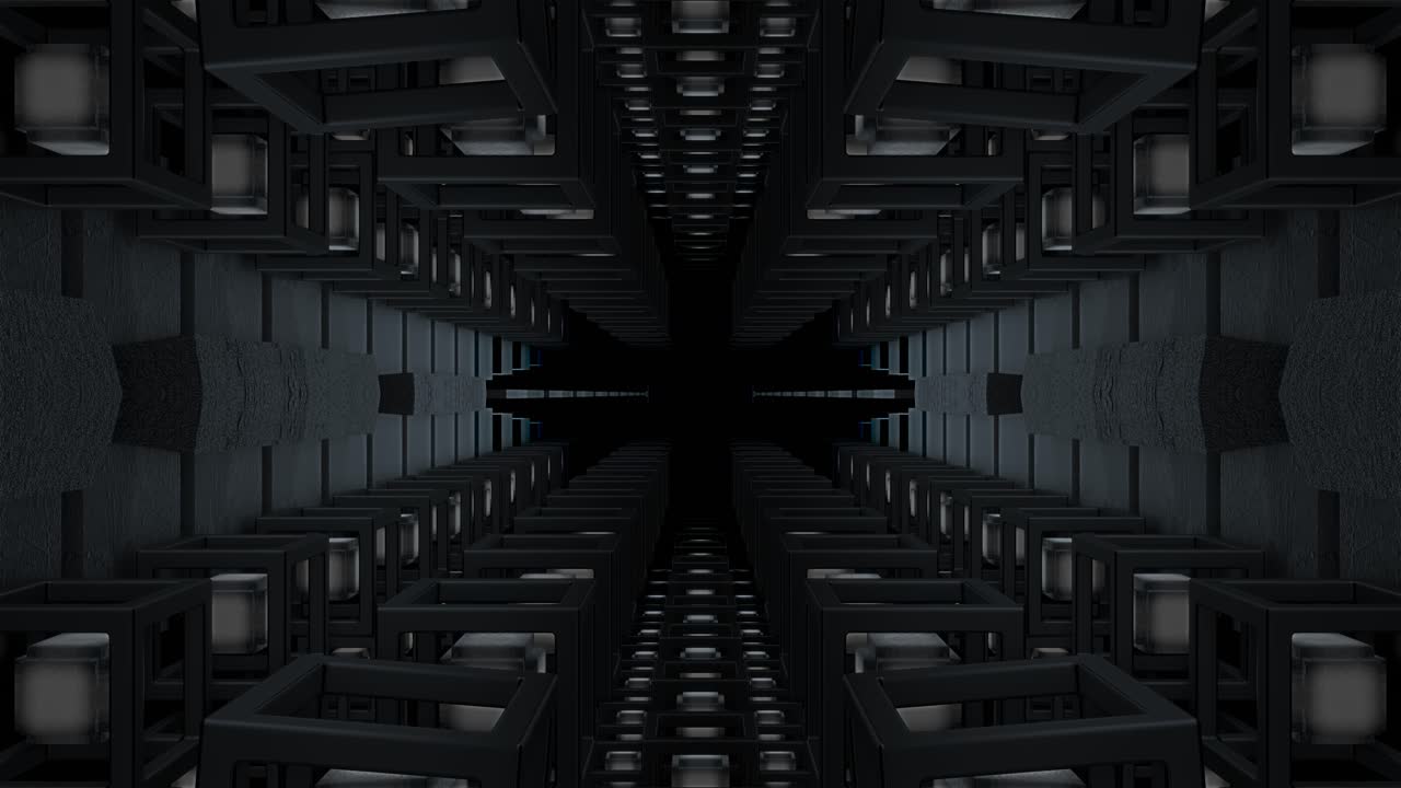 Abstract Futuristic Tunnel with Glowing Lights