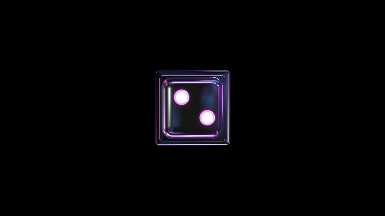 3d glass rotating cube dispersion effect dark background trendy iridescent blue glass forming